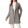thumbnail image 1 of CHAQUETA BLAZER DE TWEED DE DOBLE BOTÓN CON SOLAPA NOTCHED ELEGANTE DE INSPIRE CHIC S Marrón, 1 of 6