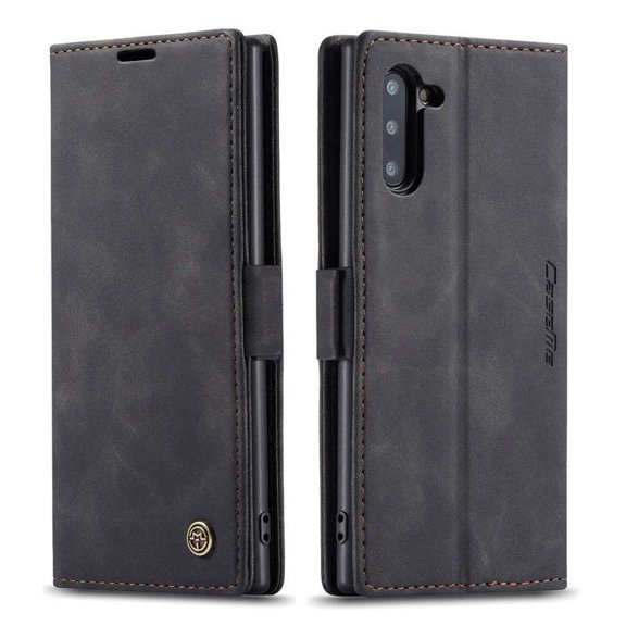Casus Leather Wallet Back Zipper Magnetic Flip Cover Card Holder Case for iPhone 15 Pro - Brown