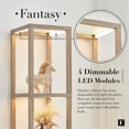 thumbnail image 2 of FENLO Fantasy 66" Luxury Glass Display Shelf with Dimmable LED Floor Lamps, Sturdy Glass Shelf for Bedroom, Floor Lamp with Shelves - Rustic Wood, 2 of 7