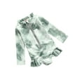 thumbnail image 2 of Kids Girls One Piece Swimsuits Little Girls Long Sleeve Zipper Tie-Dye  Romper Rash Guards Beach Bathing Wear 1-5T, 2 of 8