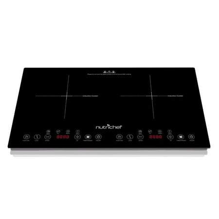 Nutrichef Dual Induction Cooktop - Double Countertop Burner with Display