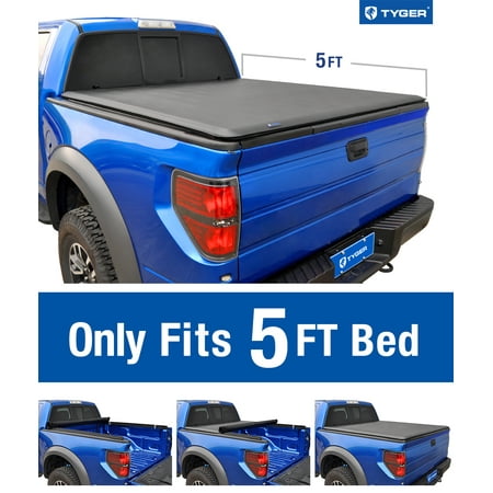 Tyger Auto T1 Roll Up Truck Bed Tonneau Cover TG-BC1T9044 works with 2016-2018 Toyota Tacoma | Fleetside 5' Bed | For models with or without the Deckrail