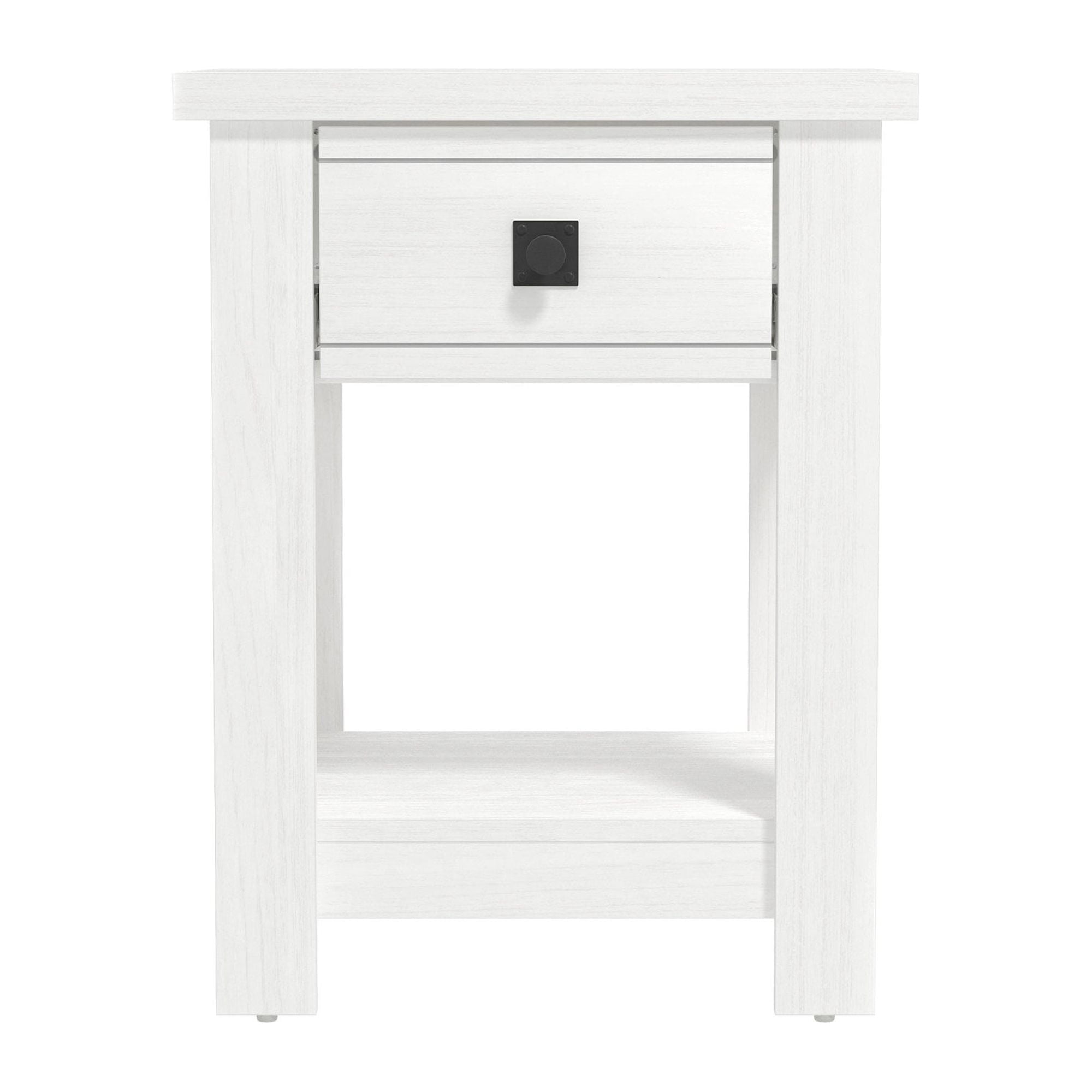 Hillsdale Addison Farmhouse 1 Drawer Nightstand, Set of 2, White