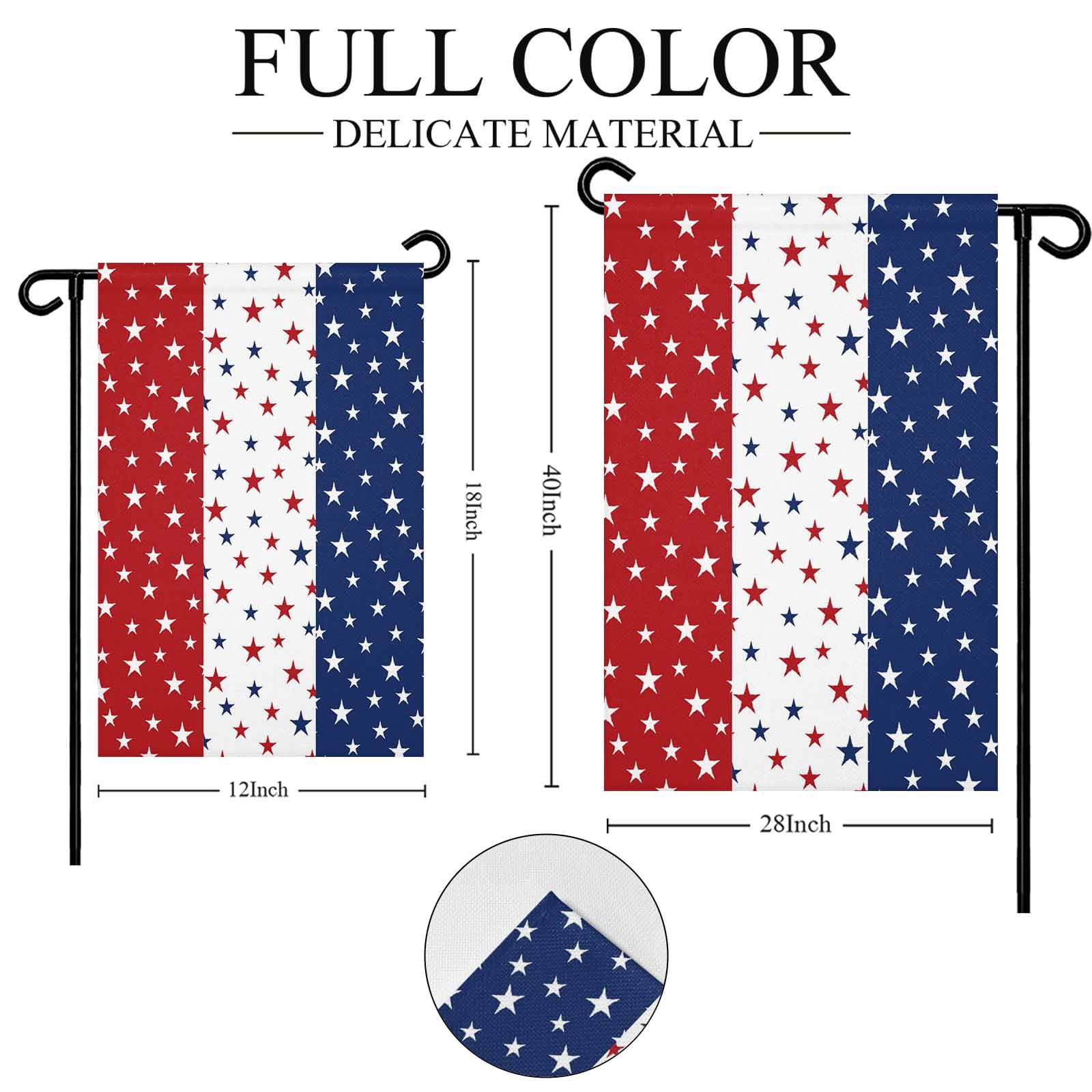 4th of July Garden Flags Patriotic Stars USA Flag Garden Flag Double Sided Welcome Flag Red White and Blue Stripes Independence Day Yard Flags for Outdoor Lawn Porch Memorial Day Decor 28x40 Inch