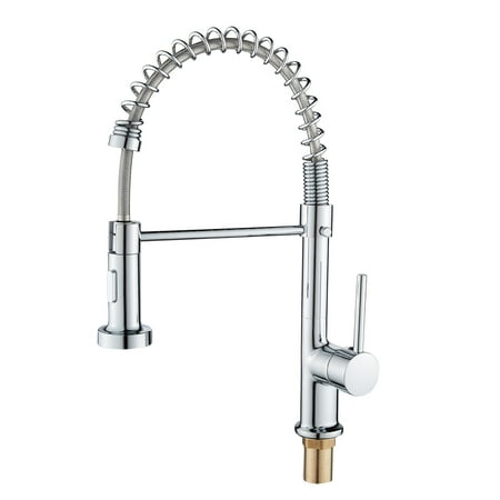 

Littleduckling Kitchen Sink Spring Faucet Pull Down Sprayer Black Mixer Tap Commercial Style Industrial 360° Swivel Single Handle One Hole Dual Function Faucet for Farmhouse Laundry RV Wet Bar Sinks