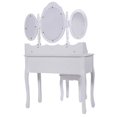 thumbnail image 4 of Patiojoy Tri-folding 7 Drawers Old-fashioned Vanity Mirror Makeup Dressing w/ Removable Top, 4 of 7