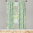 thumbnail image 3 of Ambesonne Kitchen Curtains, Tea Cup Teapot British, Pair of 28"x95", Pale Yellow Turquoise, 3 of 5