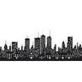 thumbnail image 2 of Urban Buildings City Wall Decal by Wallmonkeys Peel and Stick Graphic (24 in W x 12 in H) WM213338, 2 of 4