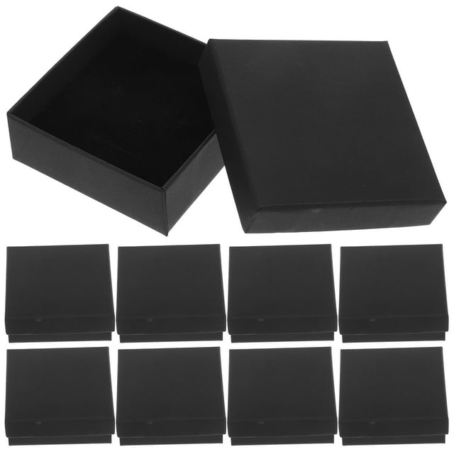 KAKOWELY earrings cushion box 10 Pcs Present Packing Case With Sponge Cushion For Necklace Earrings And Rings Rectangular Shape Package Box For Keepsakes And Presents
