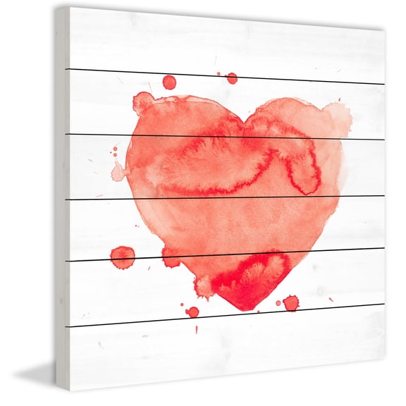 Marmont Hill "Heart Splash" Painting Print on White Wood