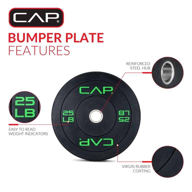 KJ★バーベルプレートセット10×2 5×2 2.5×6 1.25×6 CAP 370lb Olympic Bumper Plate Bundle (2 x 10, 2 x 15, 2 x 25, 2 x