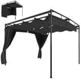 thumbnail image 1 of Outsunny Auvent de Pergola Rétractable 10 Pieds x 10 Pieds, Pergola d'Extérieur avec Rideau, 1 of 10