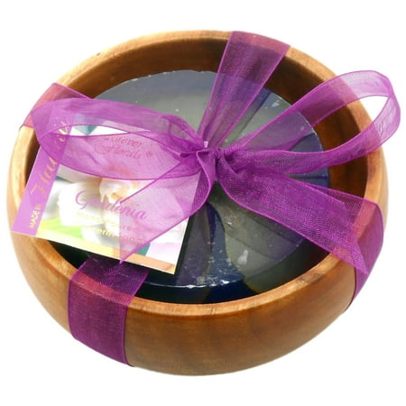 - Forever Florals Gardenia Scented Glycerin Soap In Acacia Wood Bowl