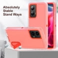 thumbnail image 3 of Dteck for Motorola G 5G (2024) Case with Built in Kickstand, Shockproof/Dustproof/Drop Proof Military Grade Non-Slip 3-Layer Silicone PC Protective Cover, Clear+Orange, 3 of 5