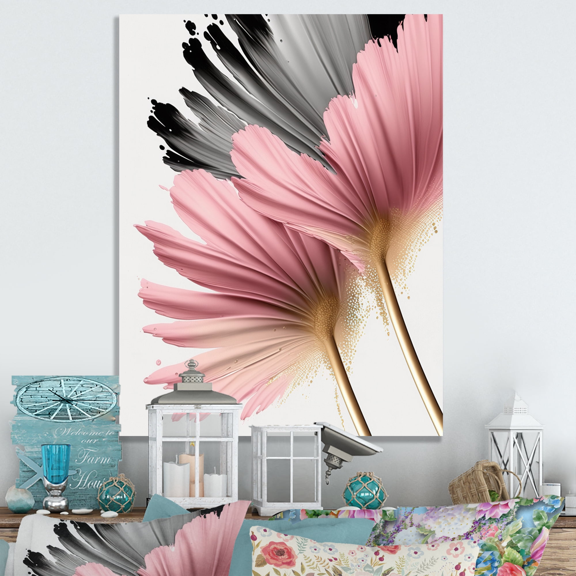 Designart Gerbera Hyperrealistic Flowers III Canvas Wall Art