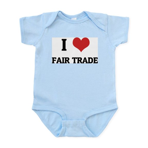 CafePress - I Love Fair Trade Infant Creeper - Baby Light Bodysuit, Size Newborn - 24 Months