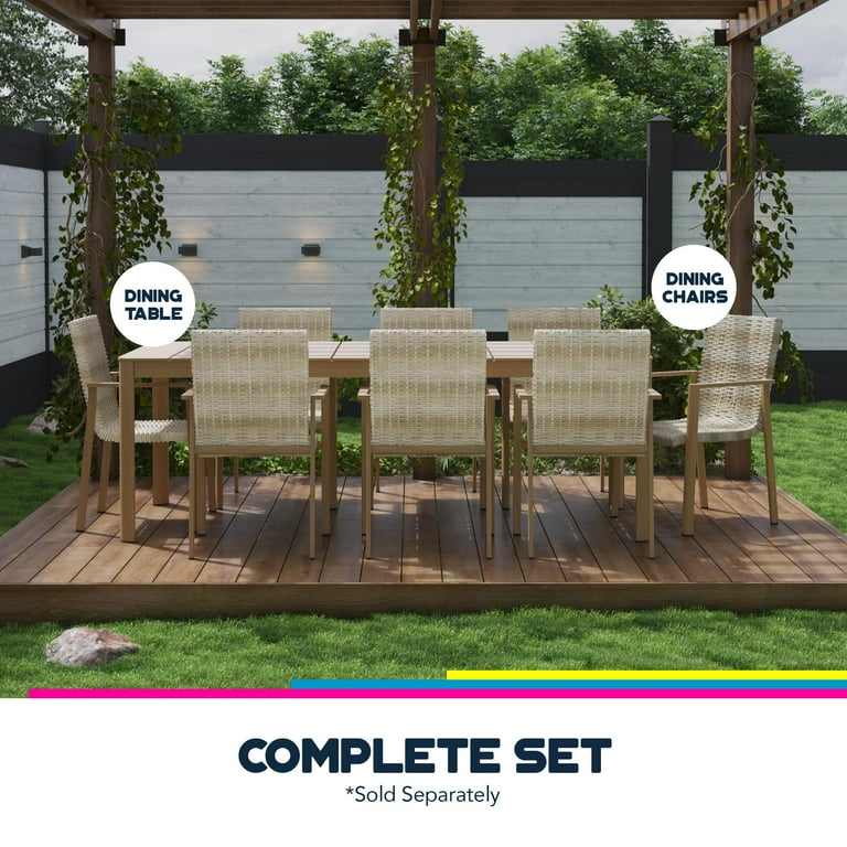 Queer Eye Palmer 9 Piece Outdoor Dining Set Aluminum Tan