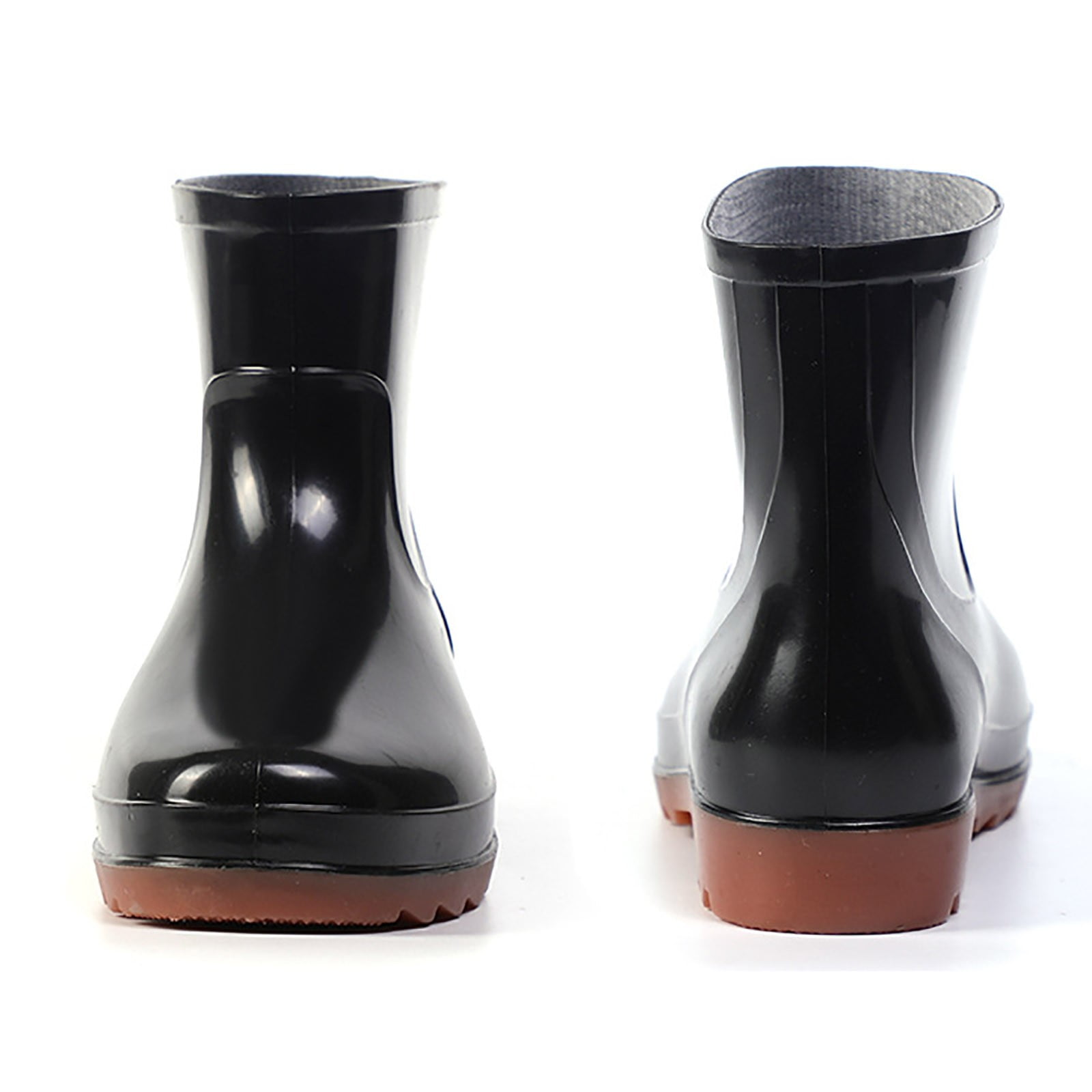 Mepaouo Mens Rain Boots Waterproof Slip on Ankle Booties Hardwearing Anti Skidding Patchwork Walking Shoes