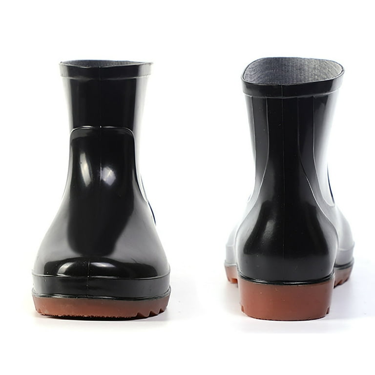 Man Short Rubber Rainboots Pg1 Size 11 Waterproof Rubber Boots for Chukka Boots Garden Man Rain Footwear Heavy Boots No Tie Lace Rain Shoes