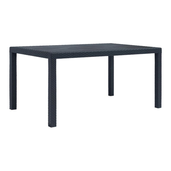 Patio Table Anthracite 59"x35.4"x28.3" Plastic Rattan Look