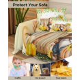thumbnail image 4 of Yellow Gnomes Pumpkin Sofa Couch Covers for Dog,Washable Sofa Throw Cover Single Slipcovers for Armchair with Tassels,Thanksgiving Sunflower Leaf Eucalyptus Couch Protector Towel Blanket Medium 71x91, 4 of 8
