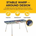 thumbnail image 4 of Navy Blue Christmas Table Cloths for 8 Foot Rectangle Tables, Snowman Xmas Snowflake Botanical Tree Patio Waterproof Elastic Fitted Tablecloths, Washable Rectangular Table Cover for Camping, 4 of 8