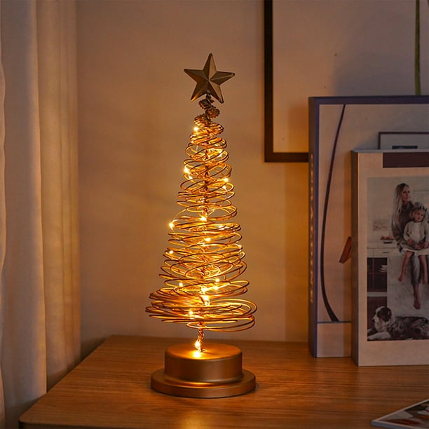 Lámpara de Mesa con Forma de Navidad onlyliua 30 Leds Cálida Luz Dorada