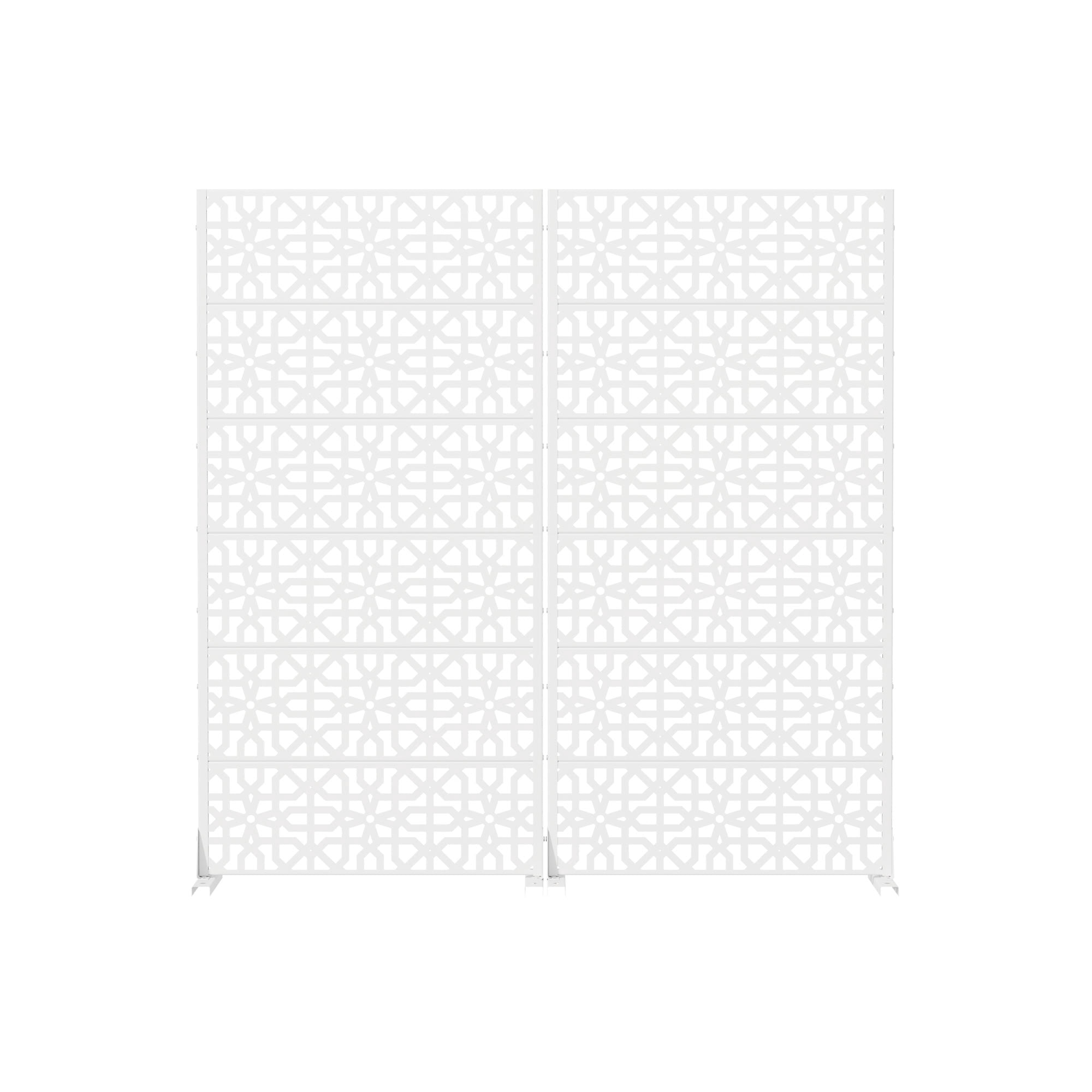 MAYEERTY 6 Panels Outdoor Privacy Screen, Metal Decorative Privacy Fence, 2 pcs Privacy Panel for Patio, Balcony, Backyard, Garden