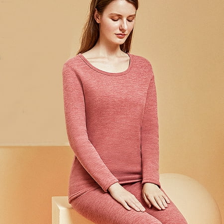 

Winter German Velvet Camel Velvet Thermal Underwear Set Plus Size Plus Velvet Base Underwear Ladies Warm Clothing Female bean paste red XXL