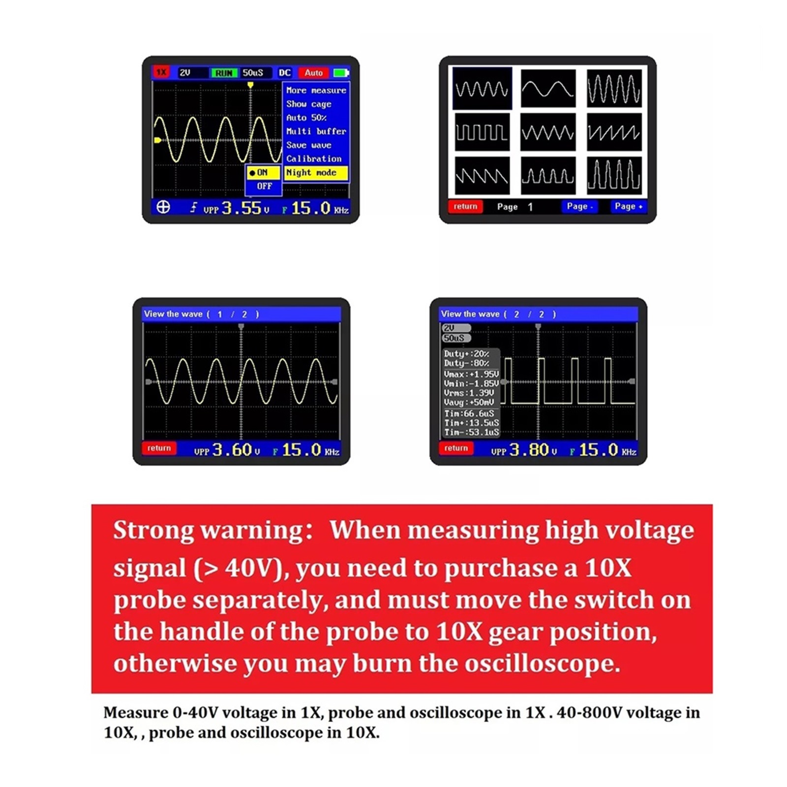Digital Oscilloscope 3 Trigger Modes 20Msa s 5Mhz Analog Bandwidth Signal Generator Measuring Instrument ,Professional Designed