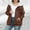 Brown, variant on Elvqul Jacket for Women Fleece Outerwear Hooded Thermal Sweaters Lined Womens Coat Long Sleeve