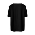 thumbnail image 4 of Summer Linen Tops for Women Oversized V Neck Cotton Linen Short Sleeve T Shirts Casual Solid Lightweight Breathable Comfy Tee Shirt, 4 of 6