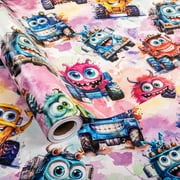 Vnaaem Monster Truck PresNok Wrapping Paper Roll for Kids Boys Girls - Cute Cartoon Race Car Gift Wrap for Birthday, Holiday, Baby Shower, Party supplies - 17 in x 20 ft(Total 28.5sq.ft)