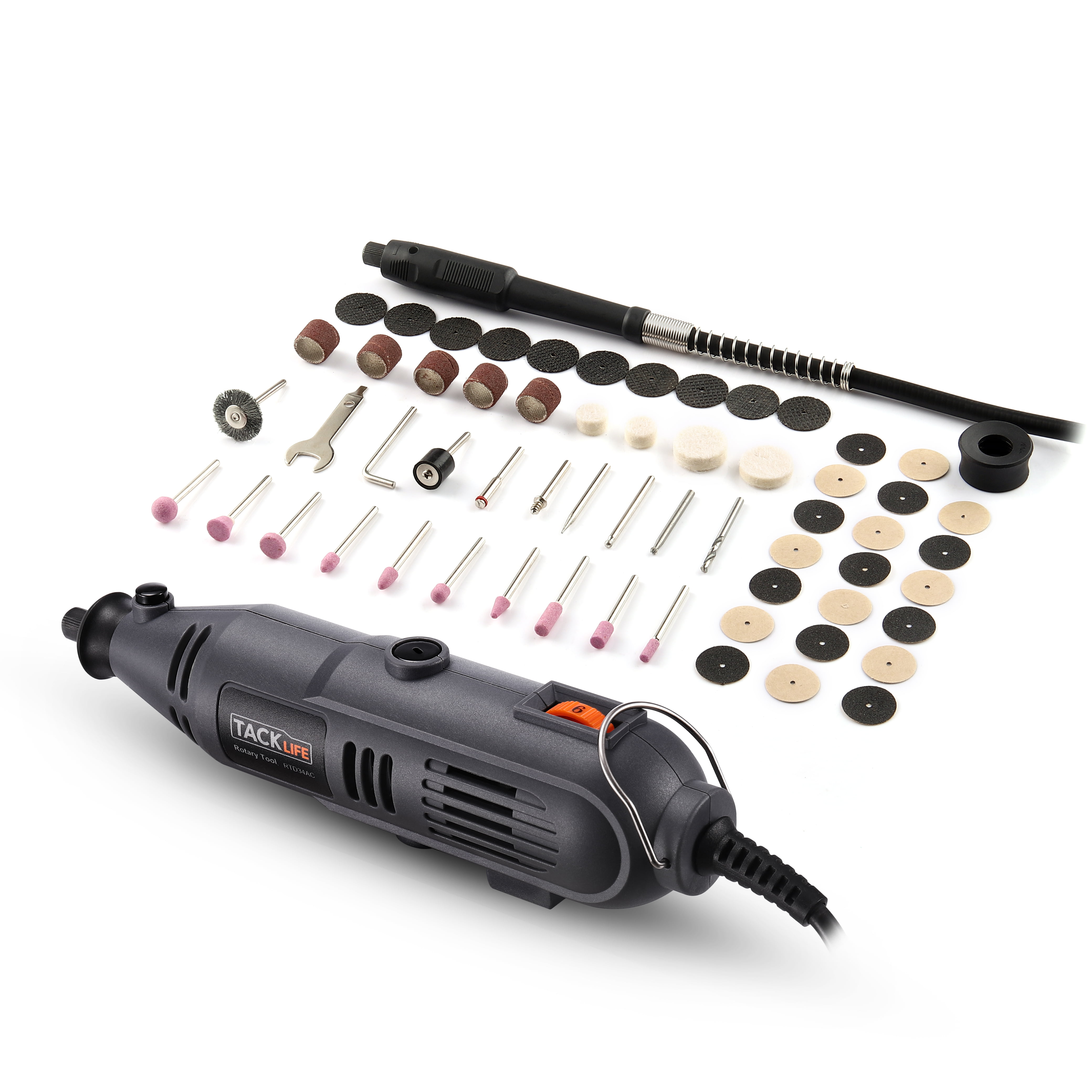 TACKLIFE Rotary Tool Kit, 135W Powerful Variable Speed Motor, 150pcs  Accessories, Keyless Chuck & Flex Shaft, and Carrying Case, Perfect For  Crafting & DIY Projects - RTSL50AC 