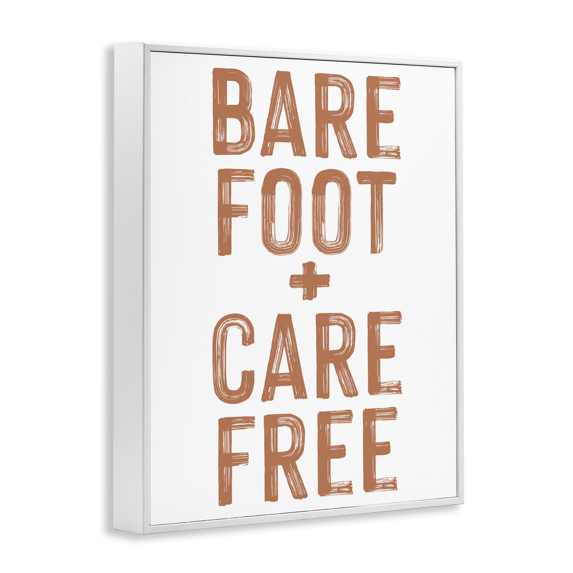 Barefoot Carefree Summer Sentiment White Framed Giclee Art, design by Lettered and Lined