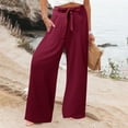 thumbnail image 4 of Icvfdpl Womens Casual Loose Pants Daily Elastic Strap Waist Workout Trouser Solid Color Long Pant Leisure Trousers Hiking Outdoor Wear, 4 of 7