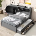 thumbnail image 2 of Modern Full Bed With Trundle, Drawer Storage Options Upgrade Enhancement, Ports And Headboard Storage, Gray Size Options, Chargers Compartments,, 2 of 7