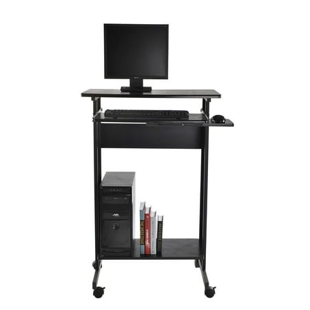 tenive ergonomic mobile office desk stand up computer workstation keyboard shelf 30 quot black tenive ergonomic mobile office desk stand up computer workstation keyboard shelf 30 quot black