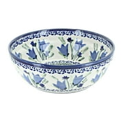 Blue Rose Polish Pottery Blue Tulip Cereal/Soup Bowl