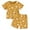 Orange, variant on Tisuna Summer Short Sleeve Pajamas For Girls Toddler Floral Print Crew Neck Tops And Shorts Set Breathable Soft Baby Girls 2 Pieces Sleepwear Army Green Size 18-24 Months