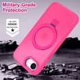 thumbnail image 5 of CASEFIV for iPhone 16e Case,with Magnetic Invisible Stand [Military Drop Protection] [Compatible with MagSafe] Shockproof Slim Translucent Anti-Slip,Rose Red, 5 of 8