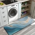 thumbnail image 3 of Blue Marble Gold Wave Pattern Kitchen Rug Mat,Kitchen Runner Rugs Non Skid Washable,Decorative Kitchen Floor Mats for Kitchen,Sink,Laundry,17"x47.2", 3 of 7