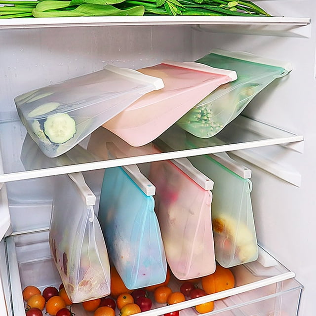 EIGTHTAIL Sacs de Rangement Alimentaires Réutilisables en Silicone Extra Épais - Sacs de Congélation à Fermeture Éclair pour Mariner les Viandes Sandwich Collation Céréales Fruits Préparation de Repas Étanches