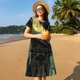 thumbnail image 4 of Easygdp MoonNight Sky Crow para Vestido Transpirable de Mujer, Vestido Suelto de Manga Corta con Pliegues y Bolsillos para el Verano, 4 of 6