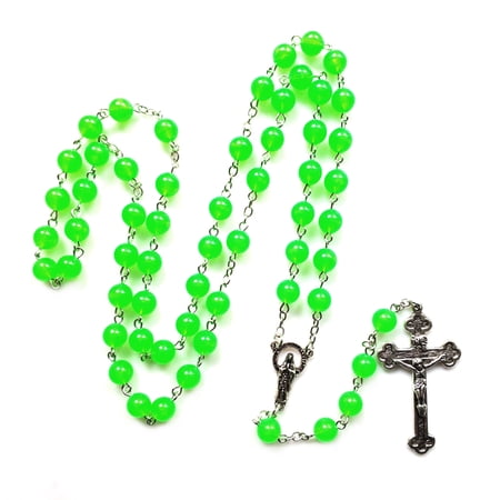 Glow in Dark Rosary Beads Luminous Noctilucent for Cross Necklace Catholicism Religious Jewelry Prayer Gift