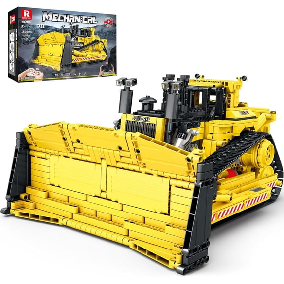 Ylutex D11 Bulldozer Building Block Set,APP Remote Control Loader RC Bulldozer Construction Toy with 2.4GHz Multi-Player Model 22001 with 1836PCS