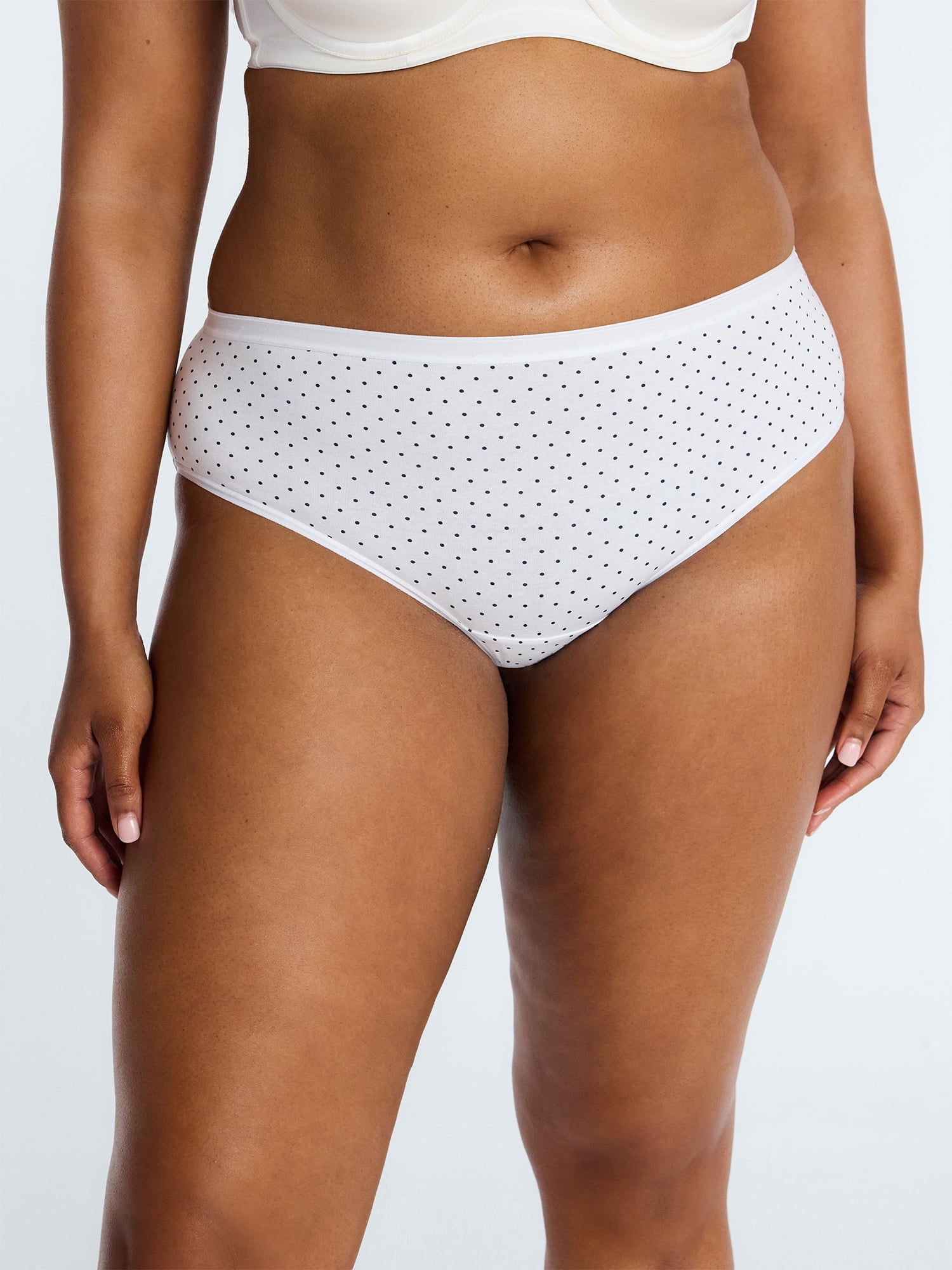 Joyspun Women's Cotton-Blend Hipster Panties, 6-Pack, Sizes S-XXXL