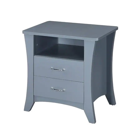 2-drawer Nightstand in Gray Finish