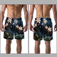thumbnail image 3 of luoweisi Men's Beach Shorts Quick Dry Swim Trunks with Mesh Lining Plants under the Stars 2XL, 3 of 5