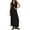 Black, variant on Musuos Women Fashion 2 Piece Knitted Outfits Waffle V-Neck Button Tank Tops and Elastic Split Skirt Set for Streetwear